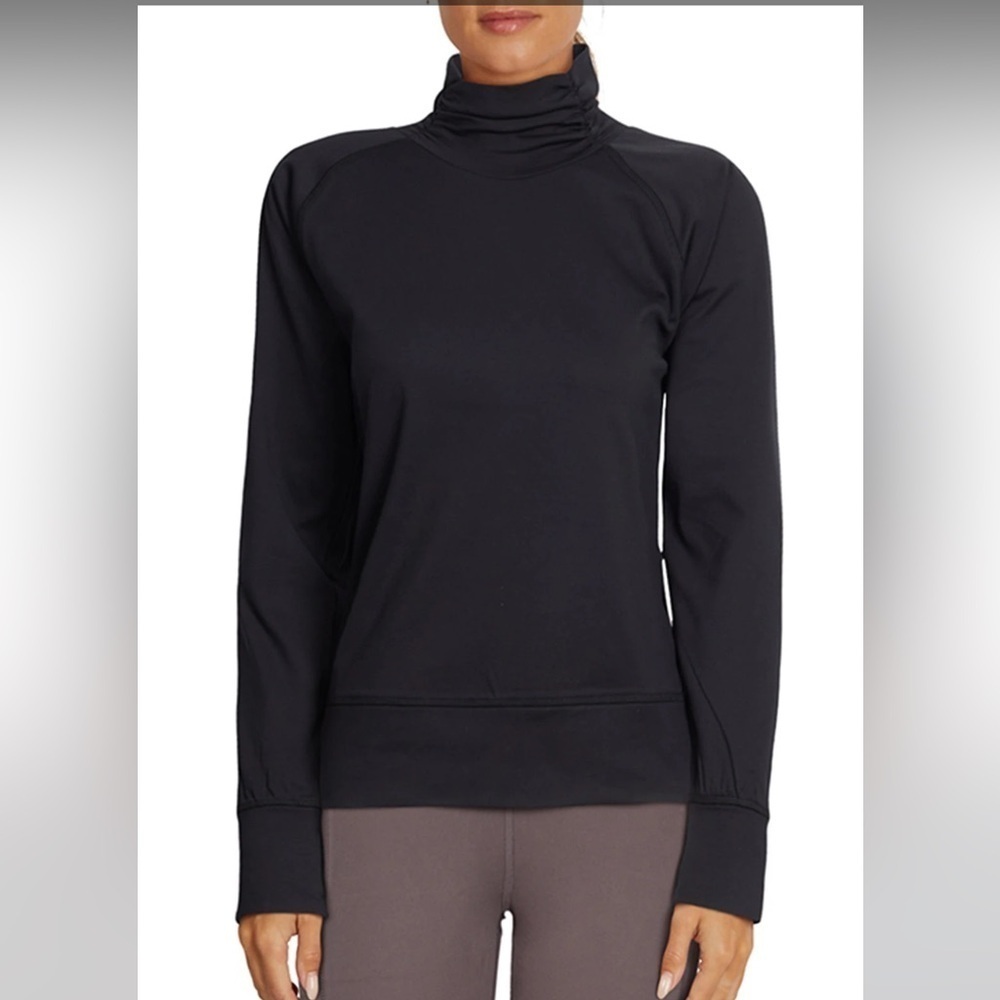 Marika Elodie Chill Tek Mock Neck Pullover in Black. Size S NWT!
